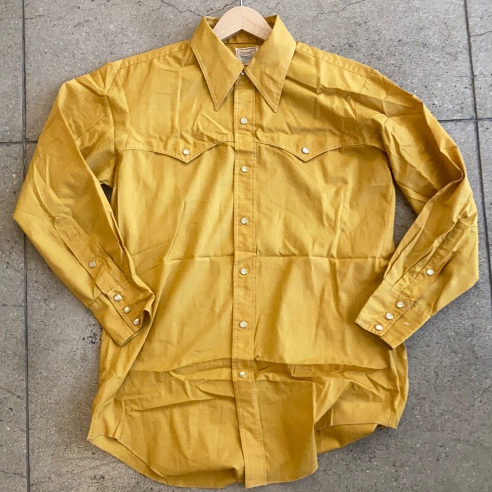 🏜🌵 Vintage Cowboy Short California Ranchwear Pearl Snap Size S/M Yellow 🌵🐴